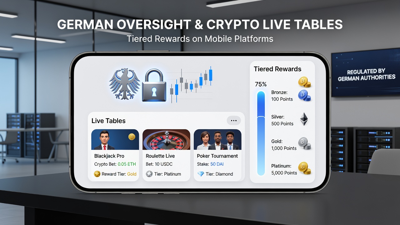 Mobile Live-Tische mit Krypto-Zahlungen und gestaffelten Belohnungen