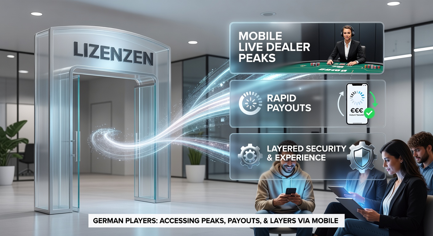 Grafik mit Lizenz-Symbolen, Smartphone mit Live-Stream und Auszahlungs-Icons sowie Bonus-Stufen